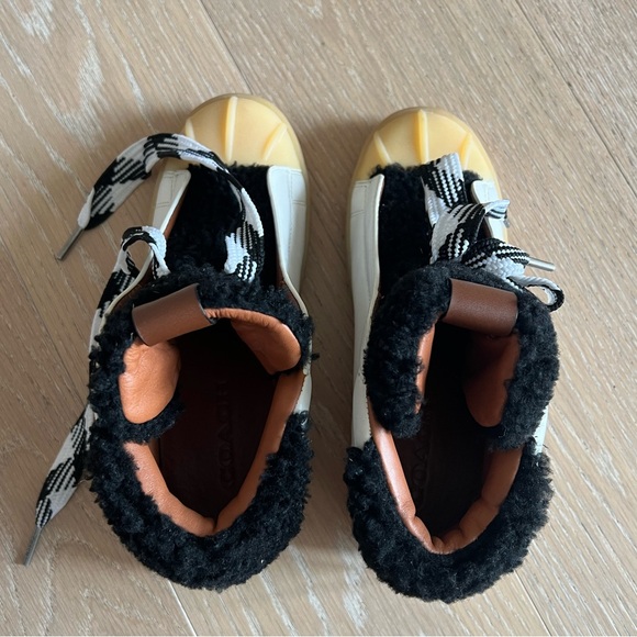 Coach Colorblock High-Top Platform Sneaker with Fur
White/black - Picture 6 of 9